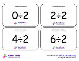 2 Einmaleins Divisionsfakten Karten Mit Ergebnissen