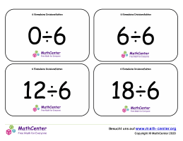 6 Einmaleins Divisionsfakten Karten