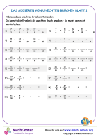 Das Addieren Von Unechten Brüchen Blatt 1