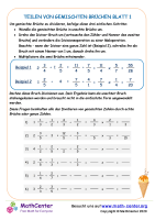 Teilen Von Gemischten Brüchen Blatt 1