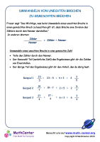 Umwandeln Von Unechten Brüchen In Gemischte Brüche