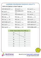 Halbieren Von Geraden Zahlen Bis 20 Blatt 2