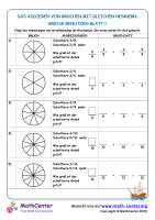 Das Addieren Von Brüchen Mit Gleichen Nennern (Kreise) Blatt 1