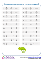 Subtrahieren Von Brüchen Mit Gleichen Nennern Blatt 3