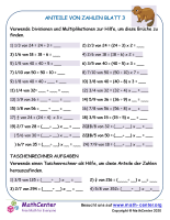 Anteile Von Zahlen Blatt 3