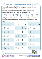 Multiplizieren Von Brüchen Blatt 1A