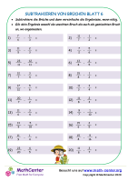 Subtrahieren Von Brüchen Blatt 6