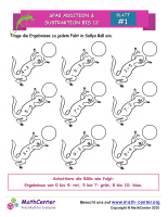 Spaß Salamander Addition & Subtraktion Bis 12 Blatt 1