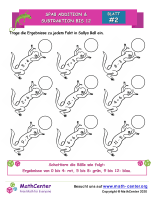 Spaß Salamander Addition & Subtraktion Bis 12 Blatt 2