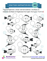 Spaß Fisch Subtraktion Bis 12 Blatt 2