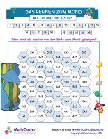 Das Rennen Zum Mond - Multiplikation Bis 5X5