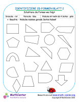 Identifiziere 2D Formen Blatt 2