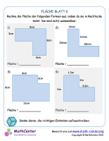 Fläche und Umfang Sechste Klasse Arbeitsblätter | Mathematik-Aktivitäten