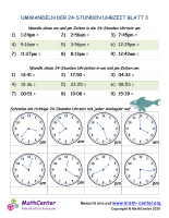 Umwandeln Der 24-Stunden Uhrzeit Blatt 3