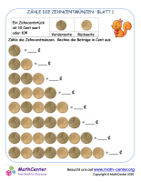 Zähle Zehncentmünzen 1 Eur