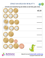 Zähle Das Geld Bis €5 Blatt 1