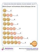 Zählen Von Zehn Und Ein Euro Cent Münzen 1