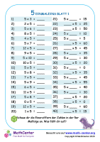 5 Einmaleins Blatt 1