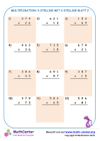 Multiplikation: 3-Stellige Mit 2-Stellige Blatt 2