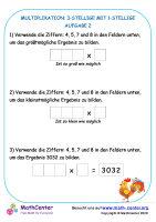 Multiplikation: 3-Stellige Mit 1-Stellige Aufgabe 2