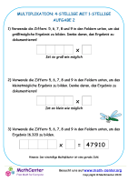 Multiplikation: 4-Stellige Mit 1-Stellige Aufgabe 2