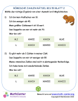 Römische Zahlen Rätsel Bis 50 Blatt 2