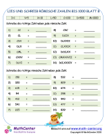 Lies Und Schreib Römische Zahlen Bis 1000