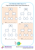 Faktorbaum Arbeitsblatt 5