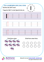Das Schreiben Der Zahl Eins