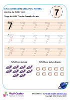 Das Schreiben Der Zahl Sieben