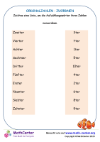 Ordinalzahlen - Zuordnen