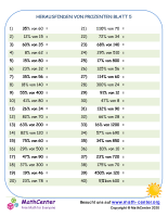 Herausfinden Von Prozenten Blatt 5