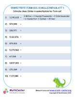 Erweiterte Form Bis 10 Millionen Blatt 1