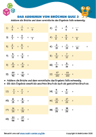 Das Addieren Von Brüchen Quiz 3