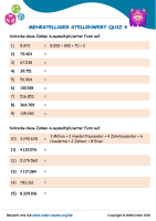 Mehrstelliger Stellenwert Quiz 4