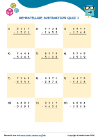 Mehrstellige Subtraktion Quiz 1