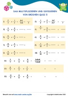 Das Multiplizieren Und Dividieren Von Brüchen Quiz 5