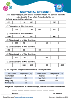 Negative Zahlen Quiz 1