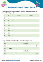 Eigenschaften Von Zahlen Quiz 5