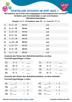 Einstellige Division Im Kopf Quiz 1