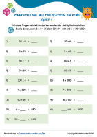 Zweistellige Multiplikation Im Kopf Quiz 1