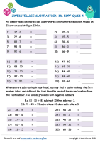 Zweistellige Subtraktion Im Kopf Quiz 4