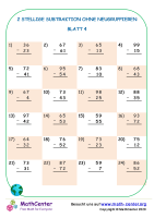 2 Stellige Subtraktion Ohne Neugruppieren Blatt 4