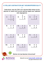 2 Stellige Subtraktion Mit Neugruppieren Blatt 1