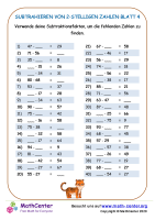 Subtrahieren Von 2-Stelligen Zahlen Blatt 4