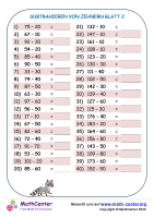 Subtrahieren Von Zehnern Blatt 2