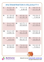 Spaltensubtraktion 5-Stellig Blatt 4