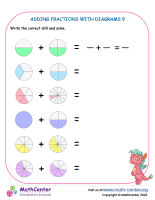 Adding Fractions With Diagrams 8 | Worksheets | Math Center