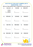 Addition of four-digit numbers (with regrouping ) - no.8