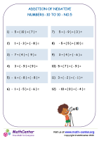 Addition of negative numbers -10 to 10 - no.5